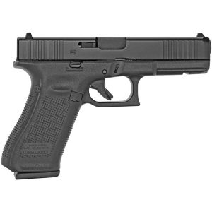 Glock 17 Gen5 Front Serrations 9mm Luger 4.49in Black nDLC Pistol - 17+1 Rounds