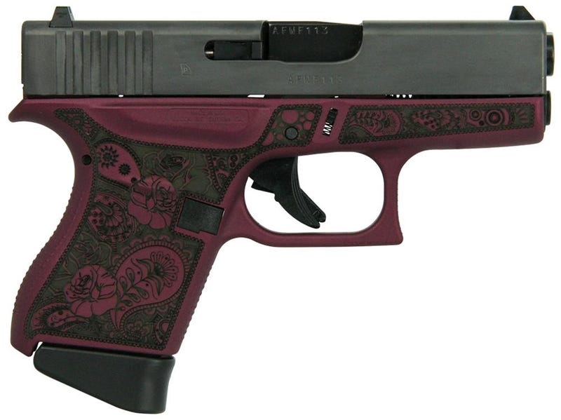 Glock 43 Black Cherry 9mm 3.41" Barrel 6-Rounds "Glock & Paisley" Engraved