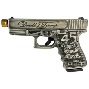 Glock 19 Gen 3 Silver 9mm 4.6" Threaded Gold Barrel 15-Rounds "Trump" - HANDGUNS - Miami Shooters Supply