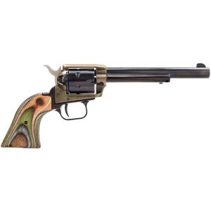 Heritage Rough Rider Camo Laminate Grip 22 Long Rifle 6.5in Blued Revolver - 6 Rounds
