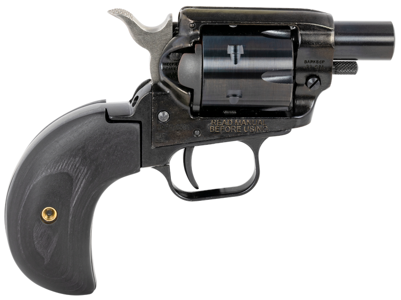 Heritage Firearms Barkeep Boot .22 LR 1.68" Barrel 6-Rounds Black Wood Birdshead Grip
