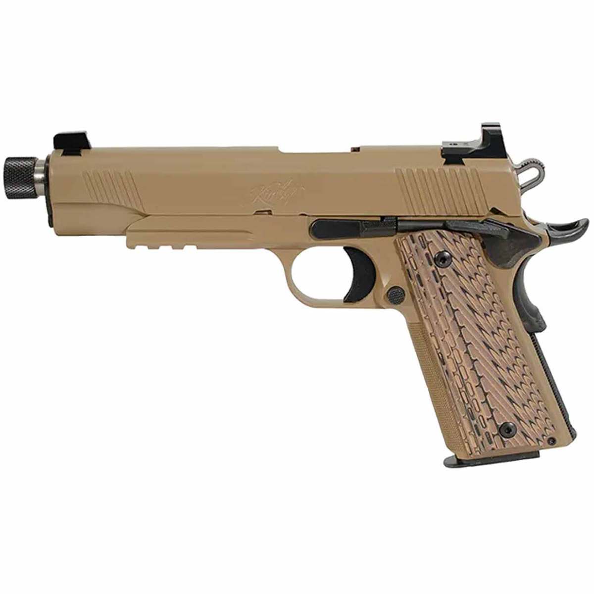 Kimber Desert Warrior With Threaded Barrel 45 Auto (ACP) 5.5in Black/Tan Pistol - 7+1 Rounds - Image 2