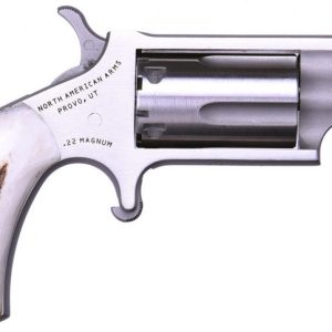 North American Arms Mini-Revolver Stainless .22 Mag 1.125" Barrel 5-Rounds Red Stag Grips