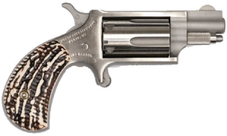 North American Arms Mini-Revolver Stainless .22 Mag 1.625" Barrel 5-Rounds Red Stag Grips