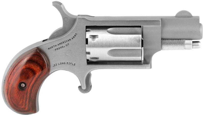 North American Arms Mini-Revolver Stainless .22 LR 1.125" Barrel 5-Rounds Rubber Grips