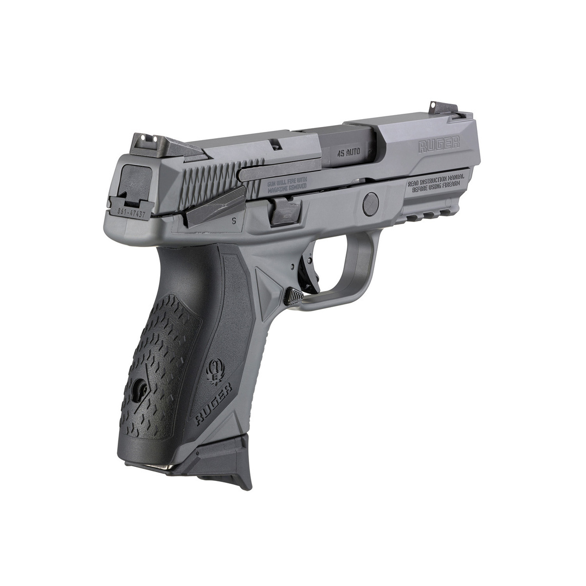Ruger American Pistol Compact 45 Auto (ACP) 3.75in Gray Cerakote Pistol - 7+1 Rounds - Image 3