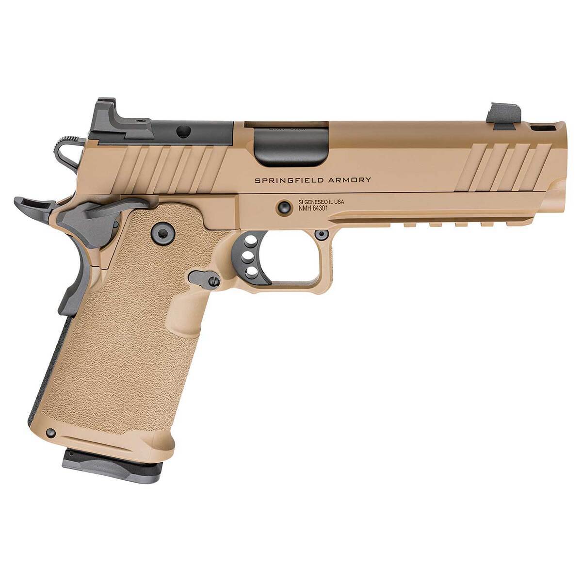 Springfield Armory 1911 DS Prodigy Comp AOS 9mm Luger 5in Coyote Brown Cerakote Pistol - 20+1 Rounds