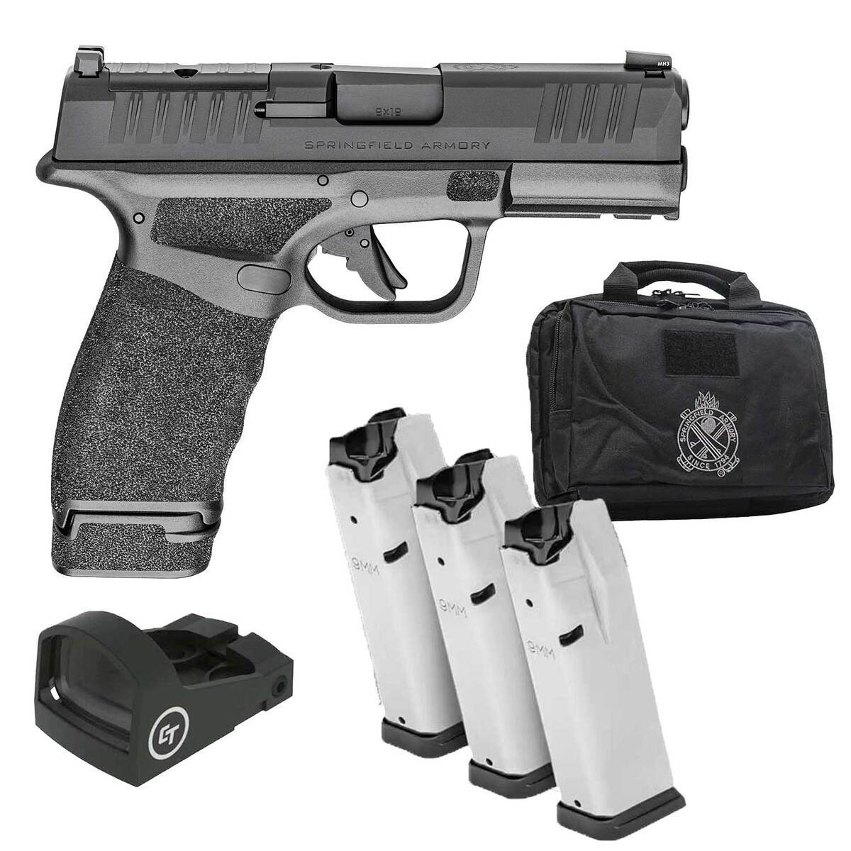 Springfield Armory Hellcat Pro OSP Gear Up Package 9mm Luger 3.7in Black Melonite Pistol - 17+1 Rounds
