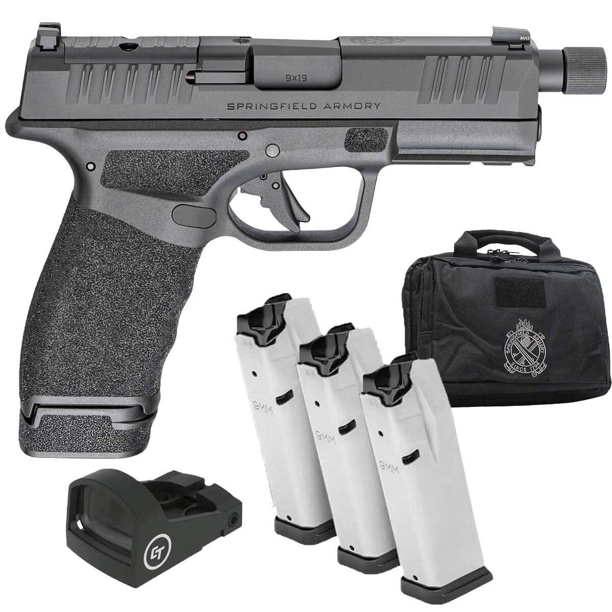 Springfield Armory Hellcat Pro OSP Threaded Gear Up Package 9mm Luger 4.4in Black Melonite Pistol - 17+1 Rounds