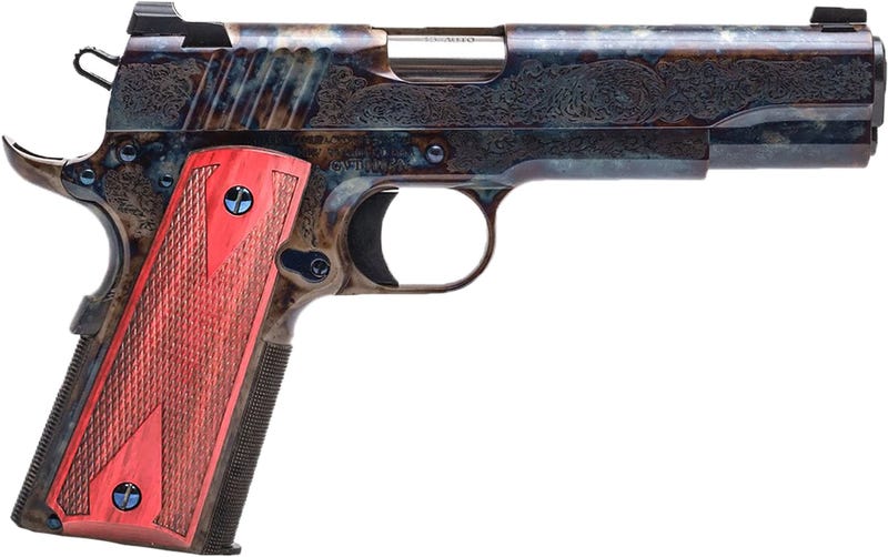 Standard Manufacturing 1911 Color Case Hardened .45 ACP 5" Barrel 7-Rounds Engraved