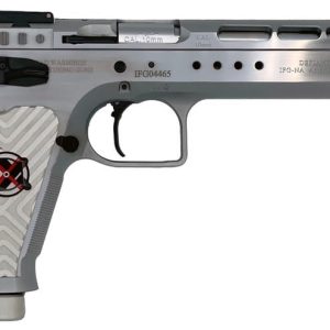 Tanfoglio Gold Match Silver 9mm 6" Barrel 17-Rounds White Grip