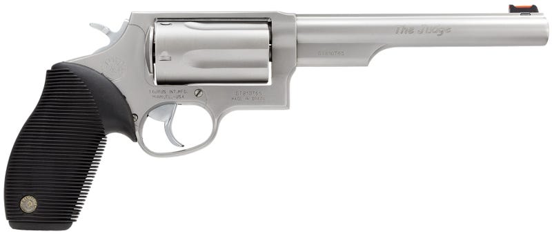 Taurus Judge Stainless .45 Colt / .410 GA 6.5" Barrel 5-Rounds Fiber Optic Front Sight Taurus Judge Stainless .45 Colt / .410 GA 6.5" Barrel 5-Rounds Fiber Optic Front Sight - HANDGUNS - Miami Shooters Supply