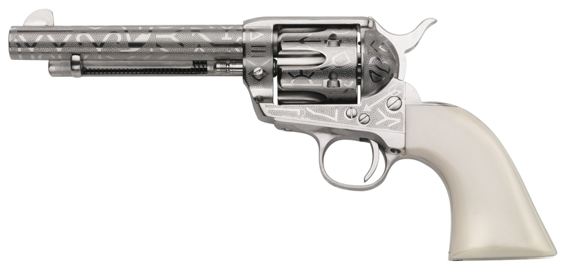 Taylors and Co 1873 Cattle Brand Stainless .45 Colt 5.5" Barrel 6-Rounds White Grips