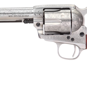 Taylors and Co 1873 Cattleman Nickel .357 Mag 5.5" Barrel 6-Rounds Floral Engraved