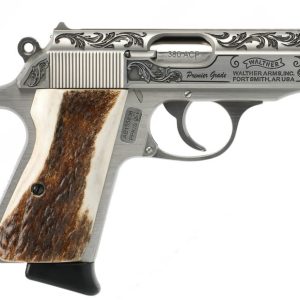 Walther PPK/S Engraved Stainless .380 ACP 3.3" Barrel 7-Rounds Stag Grips