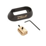 Zev Technologies Speed Feed Brass Magwell With Light Inserts for Small Frame Glock Gen 1-3 Black Crinkle Powder Coat 6.8 Ounces