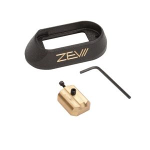 Zev Technologies Speed Feed Brass Magwell With Light Inserts for Small Frame Glock Gen 1-3 Black Crinkle Powder Coat 6.8 Ounces