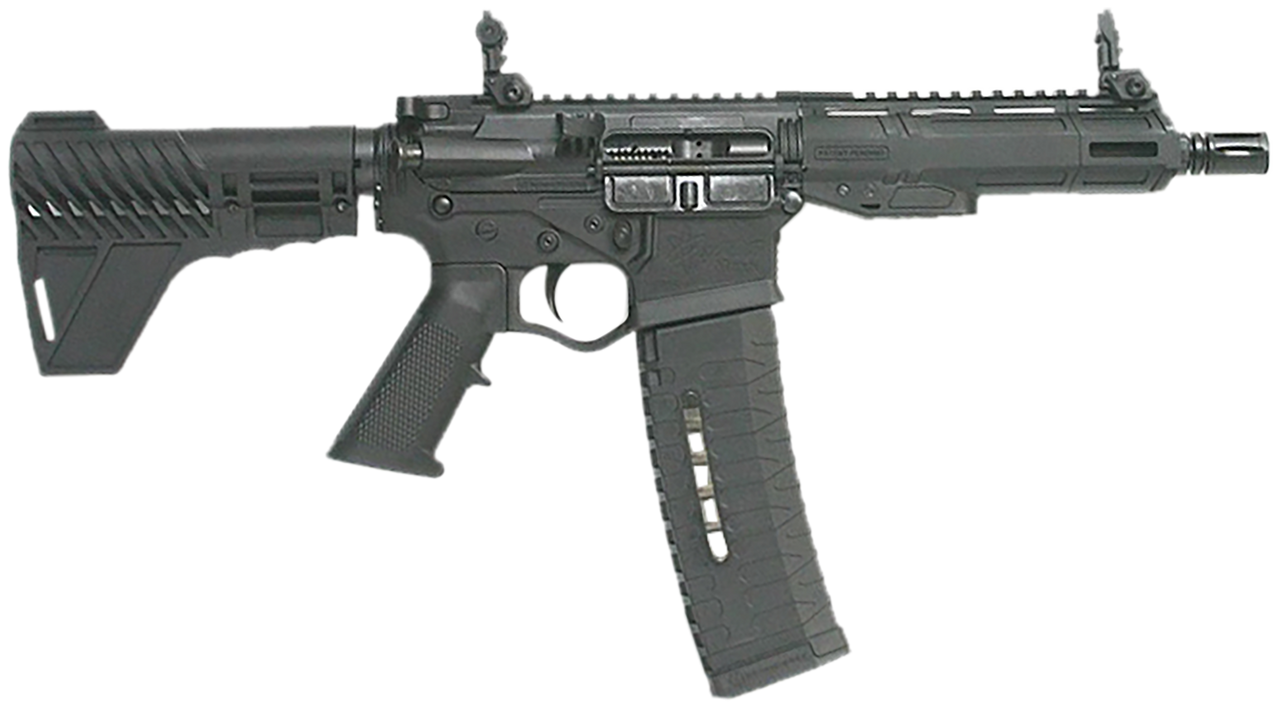 AR-15 Pistol 5.56x45mm/.223 Remington, 7.5" Barrel, Black Finish, Pro 2A Blade Brace, M-Lok Handguard, 60-Round Magazine