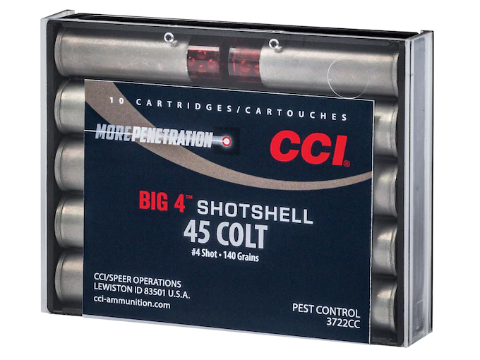 CCI Big 4 Shotshell 45 Colt Ammunition - 140 Grain Lead Shot - 200 Rounds
