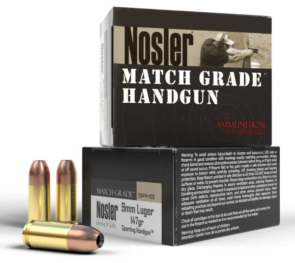 NOSLER MATCH GRADE HANDGUN AMMO