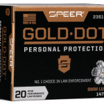 SPEER GOLD DOT 9MM LUGER (9X19 PARA)  HANDGUN AMMO AMMO