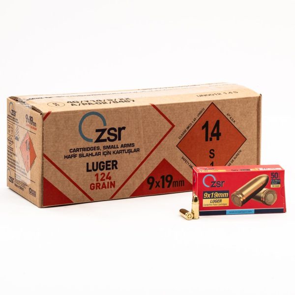 ZSR 9MM 124 GRAIN FMJ (CASE OF 1000 ROUNDS) HANDGUN AMMO