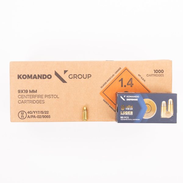 KOMANDO DEFENSE 9MM 115GR (CASE OF 1K) HANDGUN AMMO