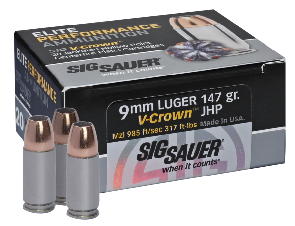 SIG SAUER ELITE V-CROWN HANDGUN AMMO