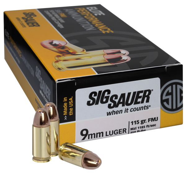 SIG SAUER ELITE BALL HANDGUN AMMO