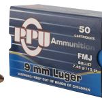 PPU HANDGUN 9MM LUGER (9X19 PARA)  HANDGUN AMMO AMMO