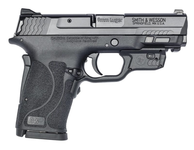 Smith and Wesson M&P9 Shield EZ with Crimson Trace Laserguard 9mm 3.6" 8-Round No Thumb Safety Smith and Wesson M&P9 Shield EZ with Crimson Trace Laserguard 9mm 3.6" 8-Round No Thumb Safety - HANDGUNS - Miami Shooters Supply