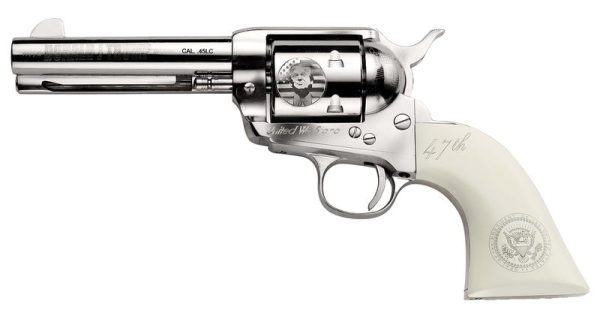 Pietta 1873 Trump Revolver .45 Colt 4.75" Barrel Nickel Plated / Ivory Grips 6-Rounds