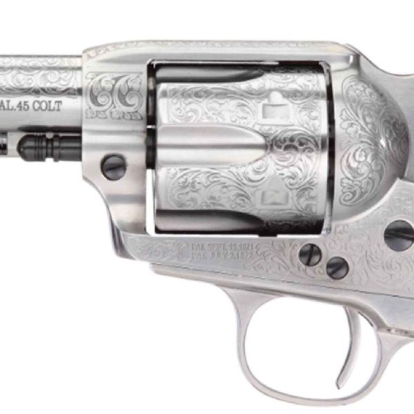 Taylor's & Company 1873 Cattleman 357 Magnum 4.75in White Floral Engraved Steel Revolver - 6 Rounds - Image 2