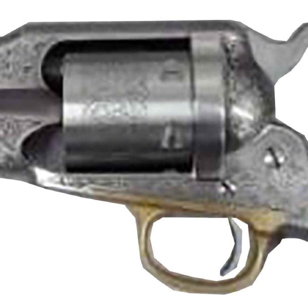 Taylor's & Company 1858 Remington Conversion 45 (Long) Colt 8in Nickel-Plated Engraved Steel Revolver - 6 Rounds - Image 2