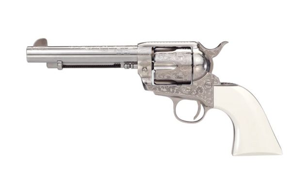 Taylors and Co 1873 Outlaw Legacy Engraved Nickel .357 Mag / .38 SPL 5.5" Barrel 6-Rounds