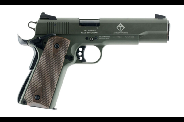American Tactical  1911 Pistol OD Green .22 LR 5" Barrel 10-Rounds Double Diamond Walnut Grip