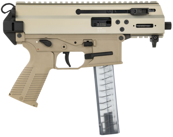 B&T APC9K Pro Coyote Tan 9mm 4.3" Barrel 30-Rounds Telescopic Brace Adapter