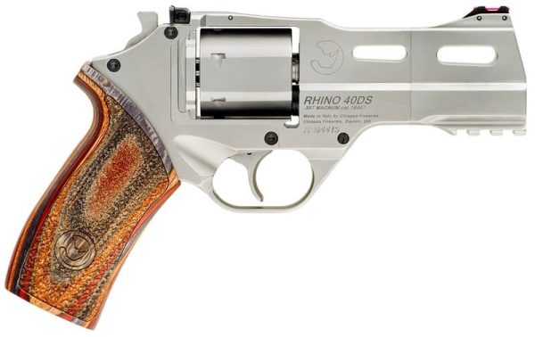 Chiappa White Rhino Nickel 40 S&W 4-inch 6Rnd 5 Moonclips