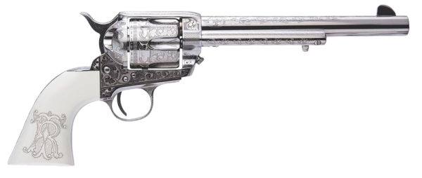 Cimarron Firearms Frontier Nickel .45 LC 7.5" Barrel 6-Rounds Teddy Roosevelt Engraving