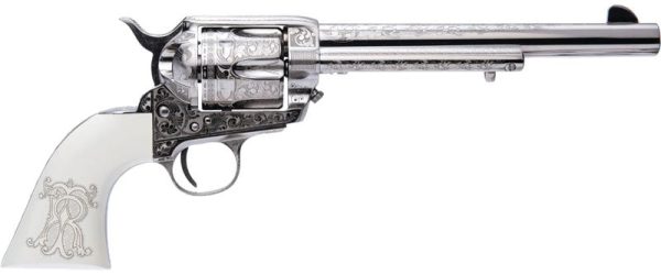 Cimarron Firearms Frontier "Teddy Roosevelt" Engraved Nickel .45 Colt 7.5" Barrel 6-Rounds