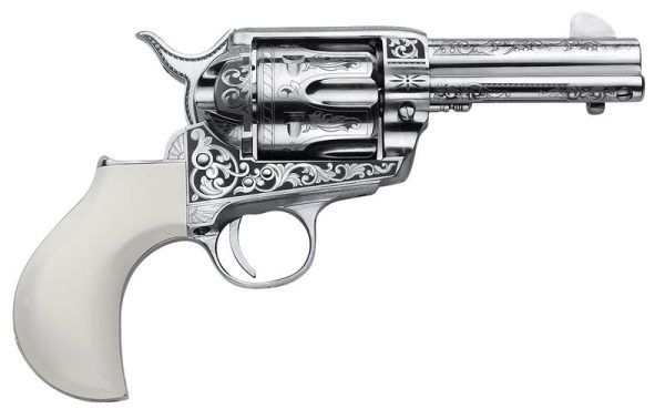 Cimarron Firearms Huckleberry Engraved Nickel .45 Colt 3.5" Barrel 6-Rounds