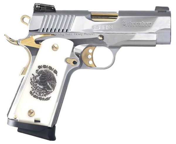 EAA Corp Girsan MC1911 Liberador Officer Chrome 9mm 3.5" Barrel 7-Rounds