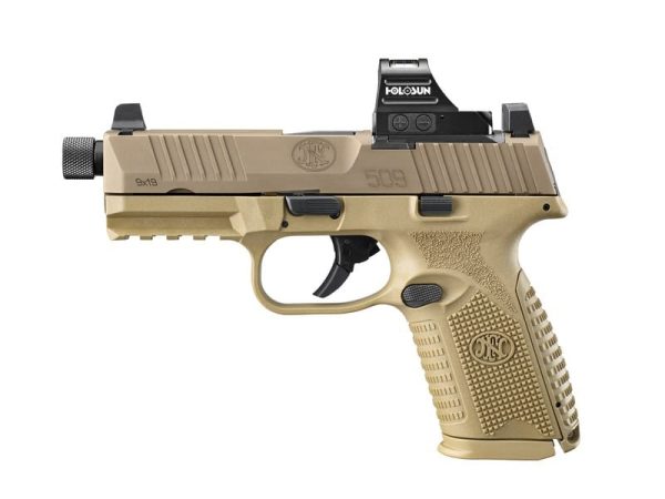 FN 509 Midsize Tactical Flat Dark Earth 9mm 4" Barrel 10-Rounds w/ Holosun 407C