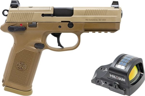 FN FNX-45 Tactical Flat Dark Earth .45 ACP 5.3" Barrel 15-Rounds w/ Holosun 407C, 5 Mags