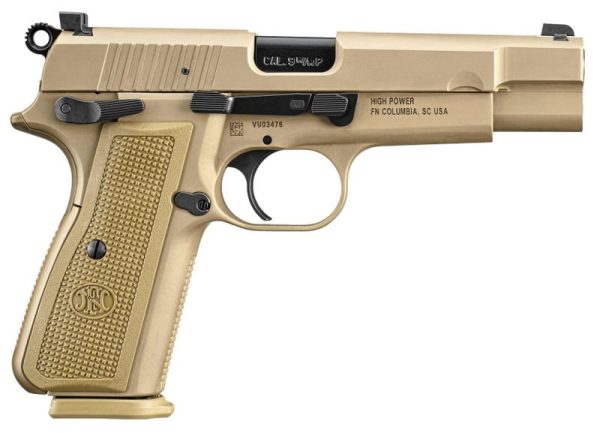 FN High Power Flat Dark Earth 9mm 4.7" Barrel 10-Rounds with Zippered Ballistic Range Bag