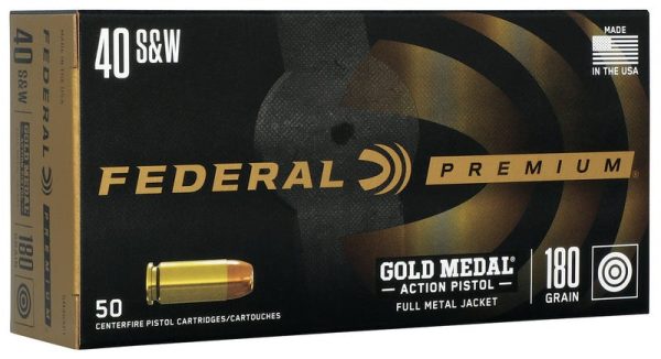 Federal Premium Gold Medal .40 SW 180 Grain 50-Rounds FNFMJ