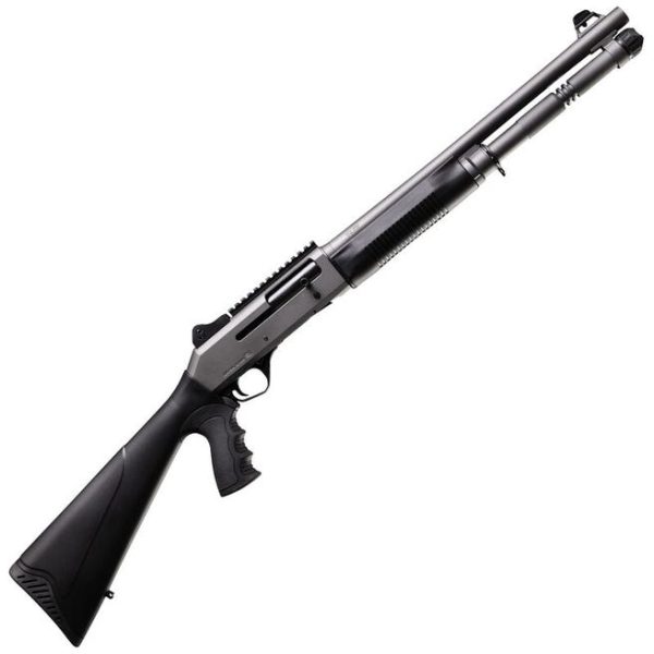 Four Peaks AKSA S4 Semi-automatic Tungsten Gray Shotgun 12 Gauge 18.5" Barrel 5-Rounds 3" Chamber  Pistol Grip Fixed Stock Ghost Ring Sights 3 Choke Tubes