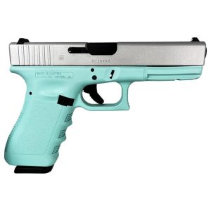 Glock 17 Gen 3 Custom "Tiffany Frame Crushed Silver Slide" 9mm 4.49" Barrel 17-Rounds