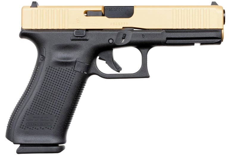 Glock 17 Gen5 Black / Gold 9mm 4.49" Barrel 17-Rounds Glock 17 Gen5 Black / Gold 9mm 4.49" Barrel 17-Rounds - HANDGUNS - Miami Shooters Supply