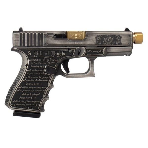 Glock 19 Gen 3 "Trump" USA-Made Silver 9mm 4.6" Barrel 15-Rounds Threaded Barrel